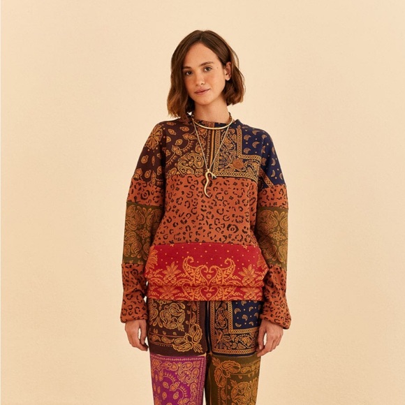 FARM Rio Multicolor Patchwork Sweatshirt - Picture 2 of 4